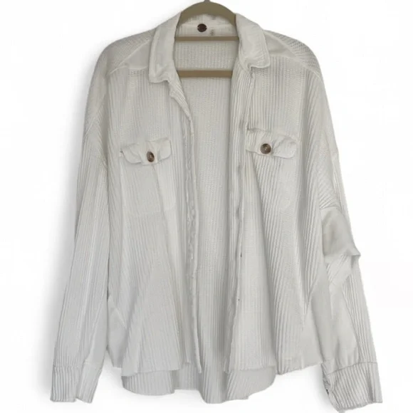 Free People FP One Scout Oversized Waffle Knit Jacket